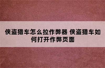 侠盗猎车怎么拉作弊器 侠盗猎车如何打开作弊页面